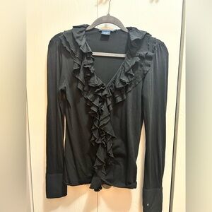 Ralph Lauren Black Ruffled Blouse